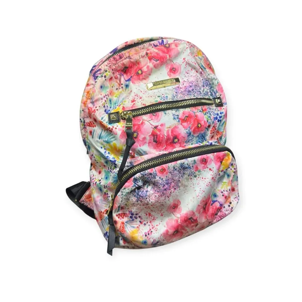 Steve Madden Floral Pink Backpack Travel School Bag Gold‎ Accents Bohochic Y2K